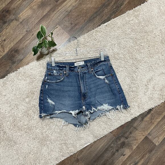 Abercrombie & Fitch Size 4 Distressed High Rise Cut Off Shorts - Picture 1 of 4
